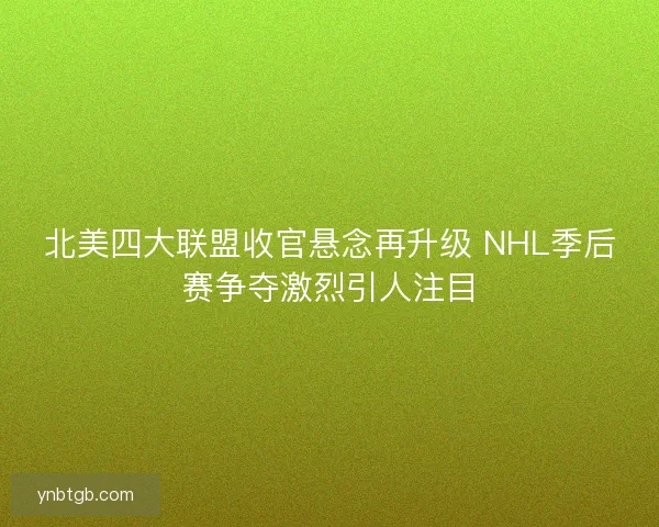 北美四大联盟收官悬念再升级 NHL季后赛争夺激烈引人注目